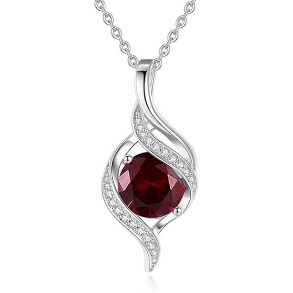Round Birthstone Necklace for Women S925 Silver - Picture 7 of 7